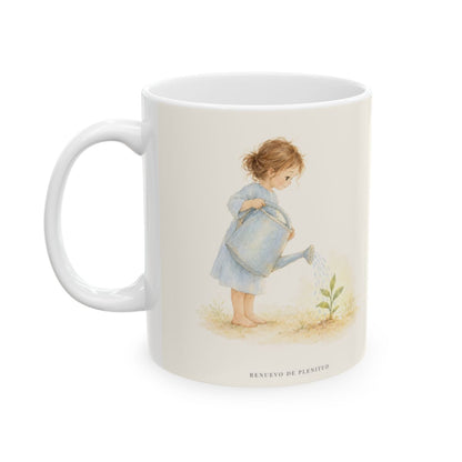 Dios me llama antes de que yo esté listo | Taza de inspiración bíblica | 1 Corintios 1:27 — 11 oz · Cara ilustrada