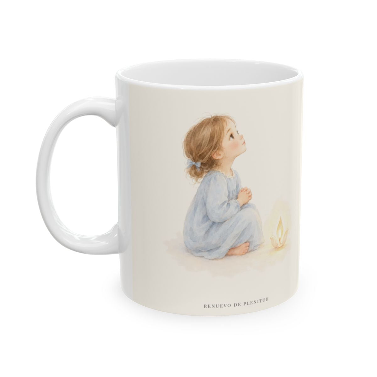 Dios escucha mi oración más callada | Taza devocional de fe | Salmo 10:17 — 11 oz · Cara ilustrada
