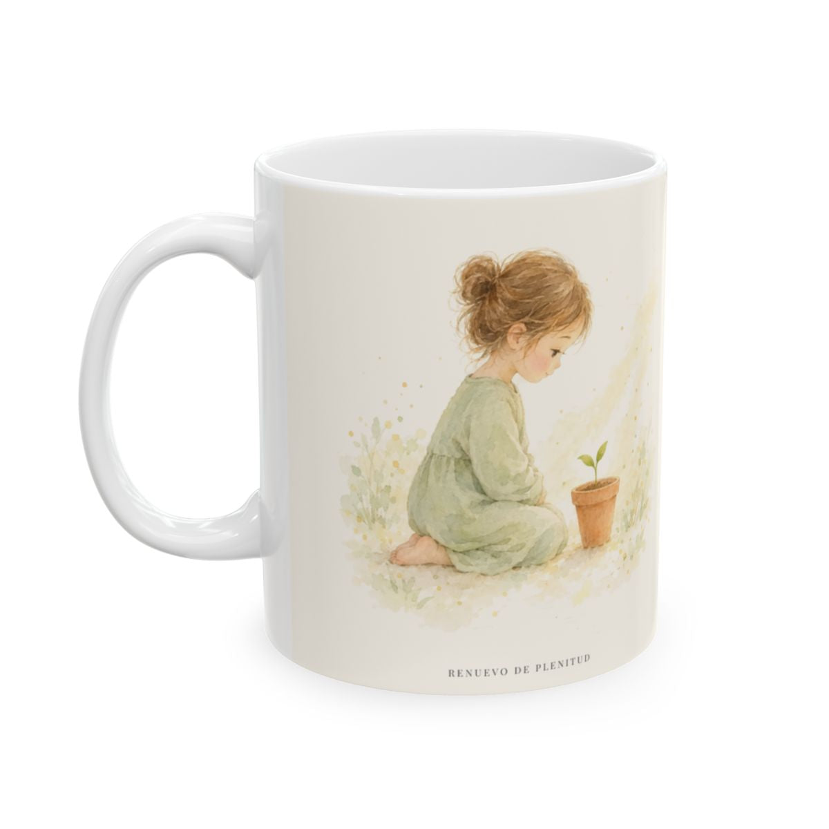 El Señor es bueno y yo veré su bondad | Taza bíblica de cerámica | Salmo 27:13 — 11 oz · Cara ilustrada