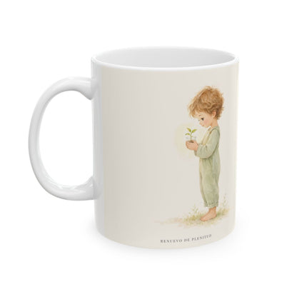 Dios está en medio de ti para salvarte | Taza de inspiración bíblica | Sofonías 3:17 — 11 oz · Cara ilustrada