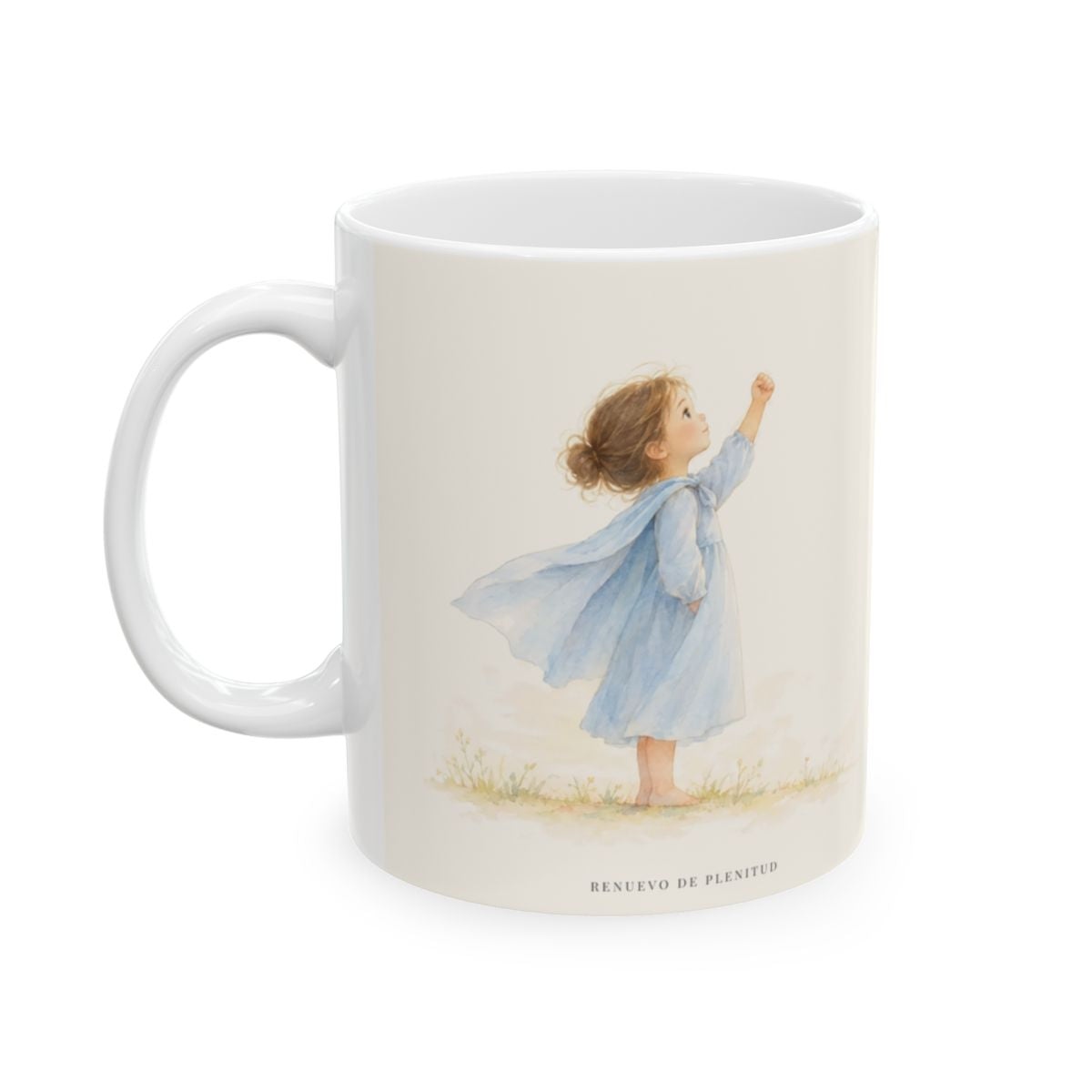 Dios me da un espíritu de poder y de amor | Taza de fe para cada mañana | 2 Timoteo 1:7 — 11 oz · Cara ilustrada