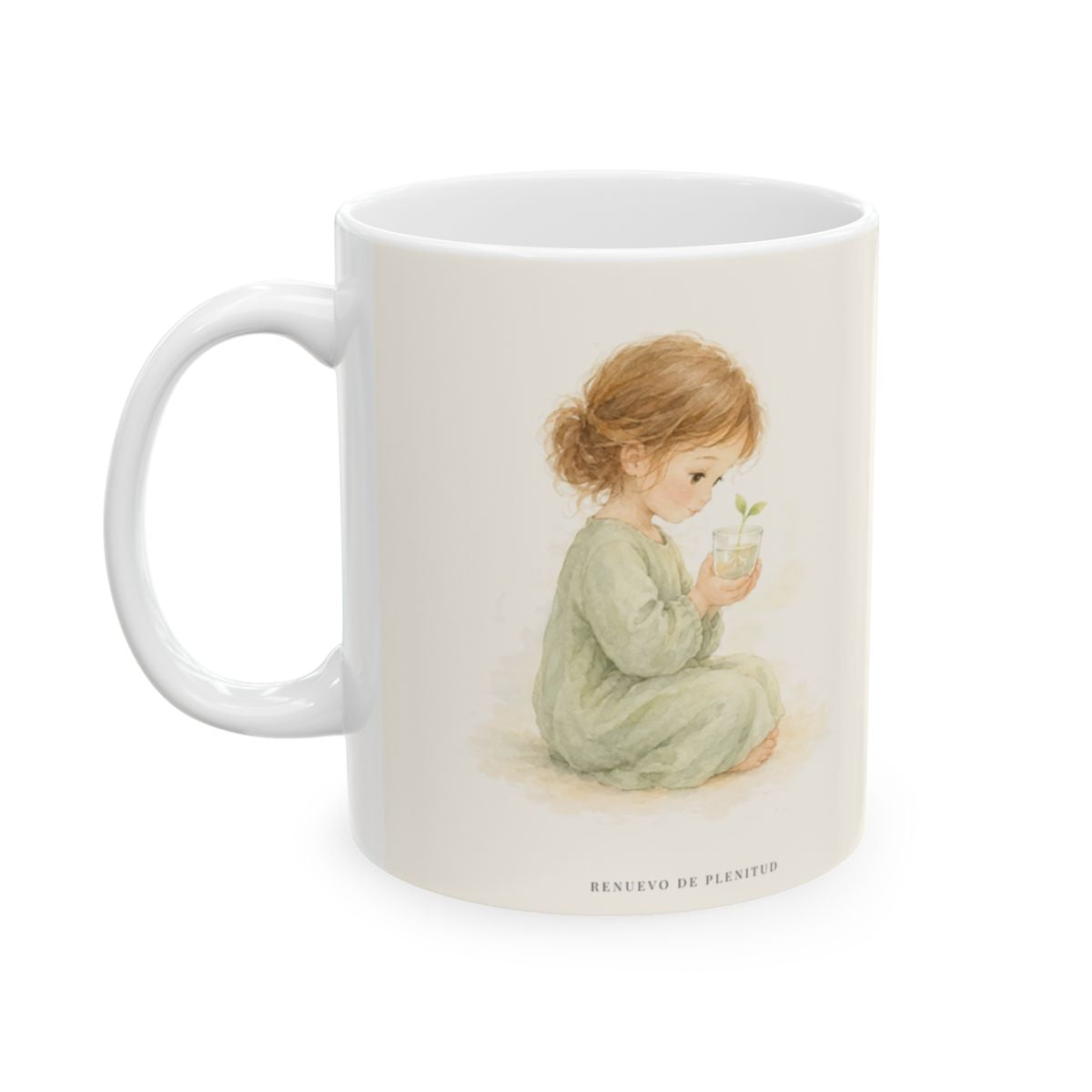 El Señor cumple el deseo de los que le temen | Taza de inspiración bíblica | Salmo 145:19 — 11 oz · Cara ilustrada