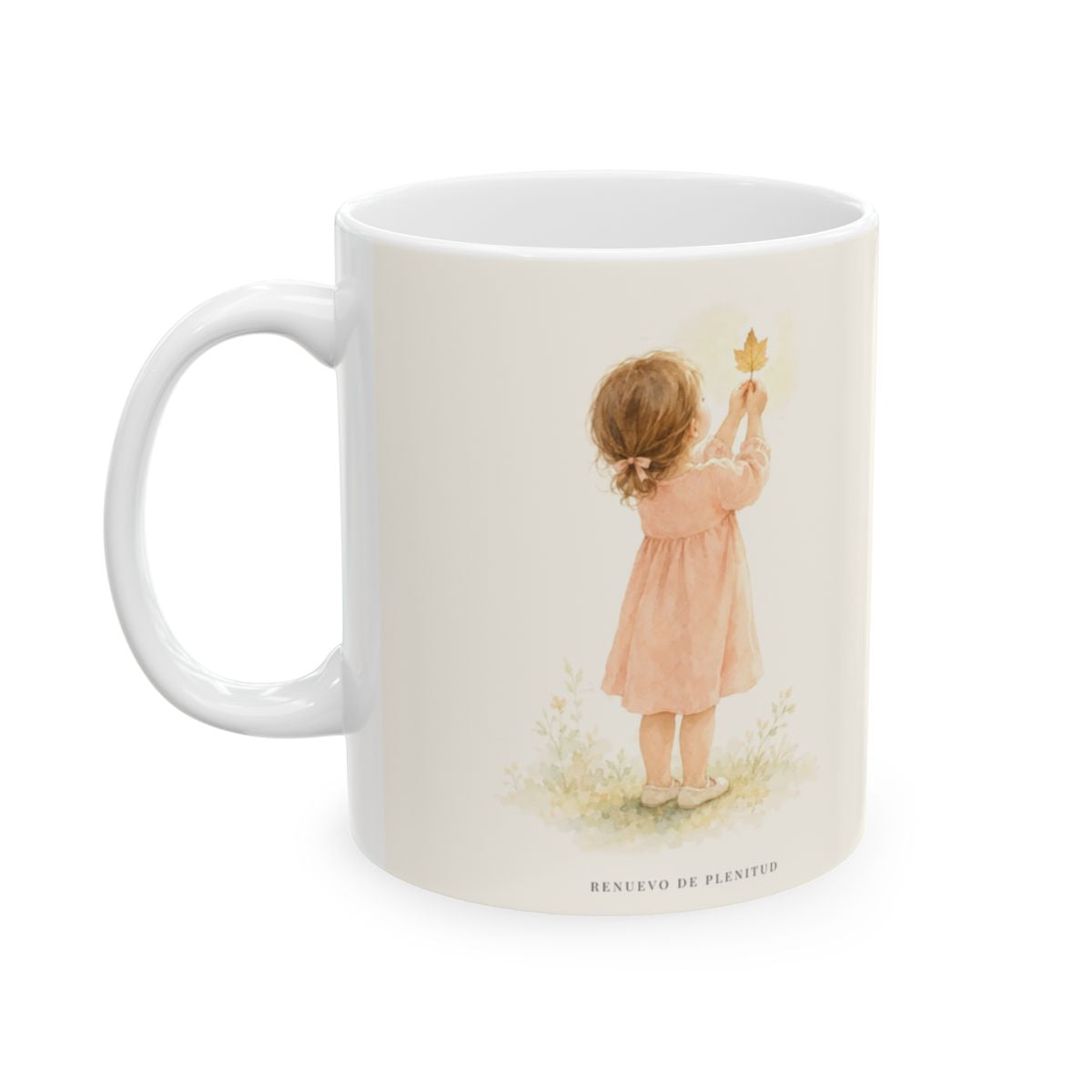 El Señor se alegra de mí | Taza bíblica de cerámica | Deuteronomio 7:6 — 11 oz · Cara ilustrada