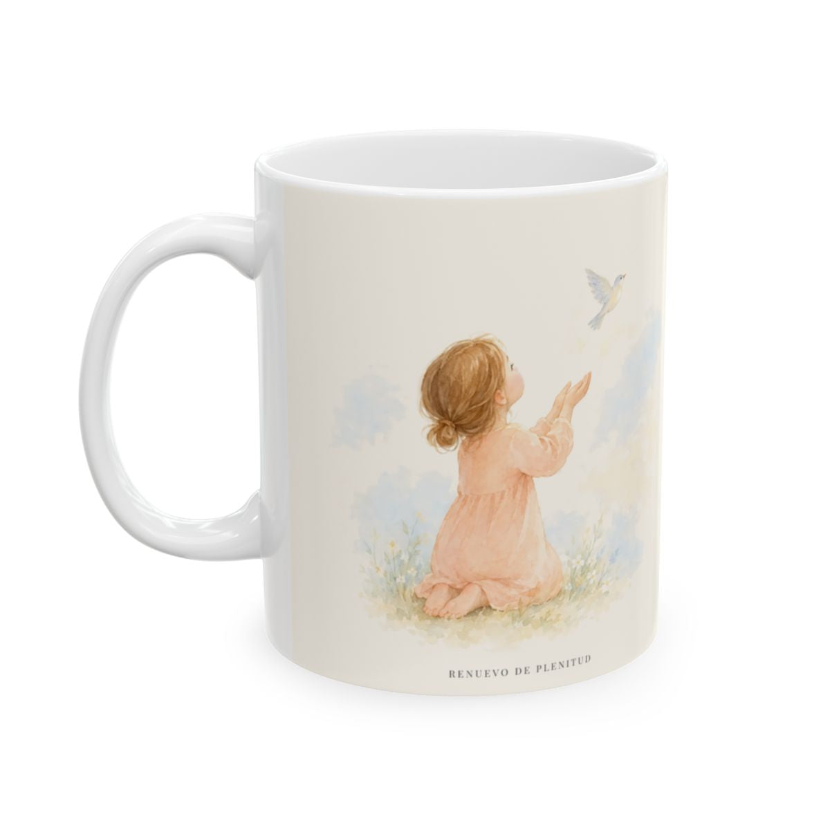 La paz de Dios guardará tu corazón | Taza cristiana con frase devocional | Filipenses 4:6 — 11 oz · Cara ilustrada
