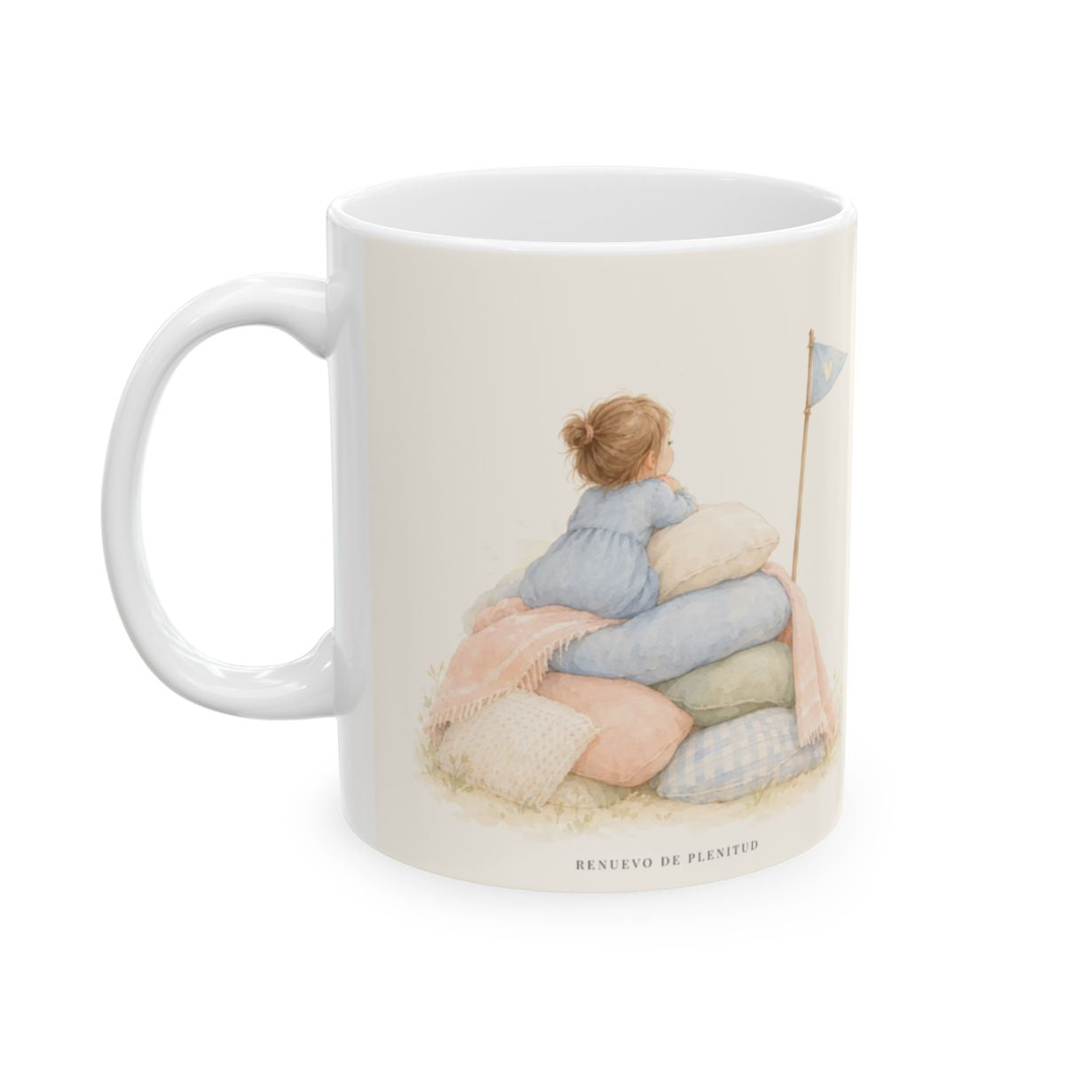Jehová es mi roca y mi fortaleza | Taza con arte cristiano | Salmo 18:2 — 11 oz · Cara ilustrada