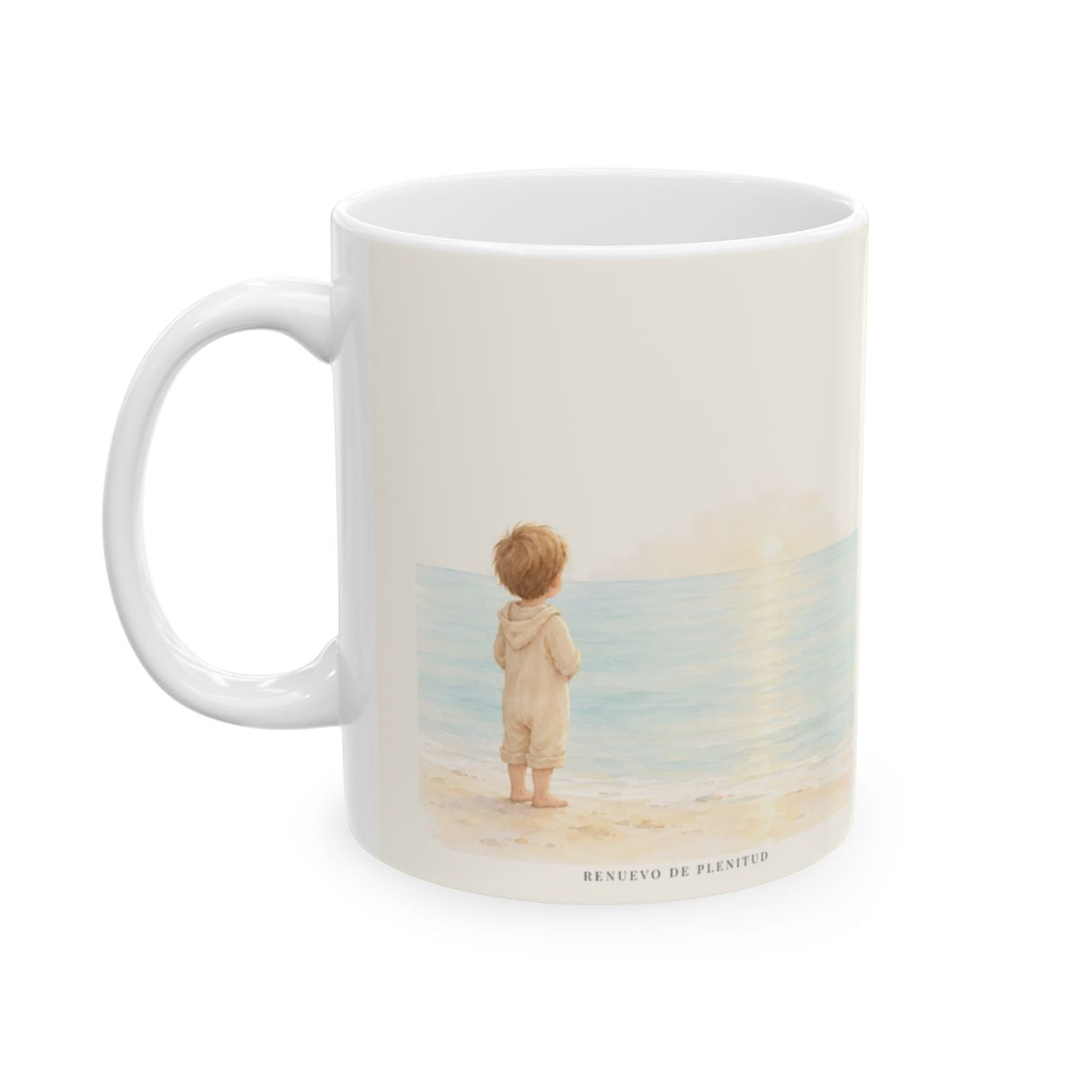 Él dijo: Calla, enmudece | Taza devocional de fe | Marcos 4:39 — 11 oz · Cara ilustrada