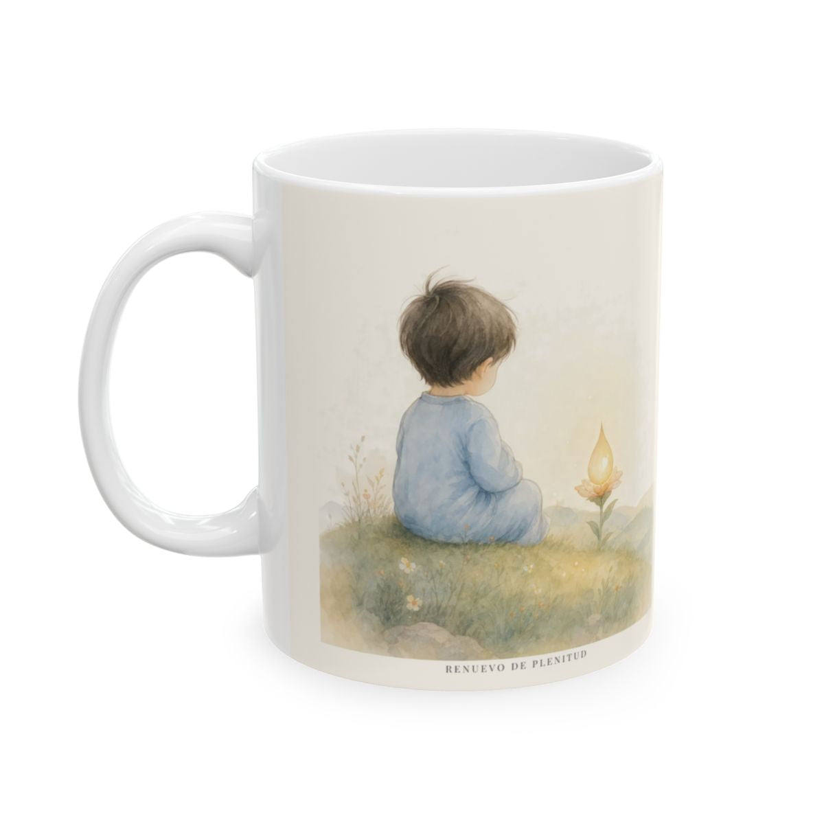 Dios enjugará toda lágrima | Taza con arte cristiano | Apocalipsis 21:4 — 11 oz · Cara ilustrada