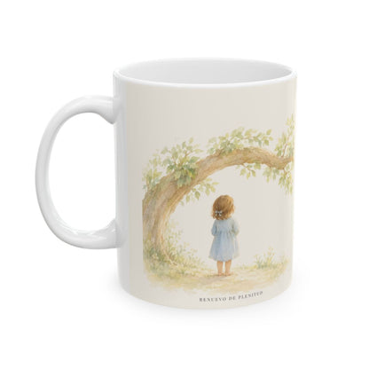 Cristo me sostiene en cualquier circunstancia | Taza devocional de fe | Filipenses 4:13 — 11 oz · Cara ilustrada