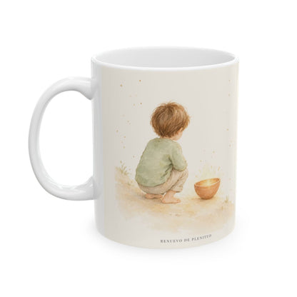 Dios no me trata como mis pecados merecen | Taza devocional ilustrada | Salmo 103:9-10 — 11 oz · Cara ilustrada