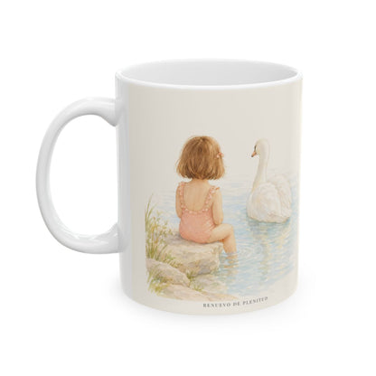 El Señor no tiene miedo de lo que viene | Taza cristiana para regalar | Deuteronomio 31:8 — 11 oz · Cara ilustrada
