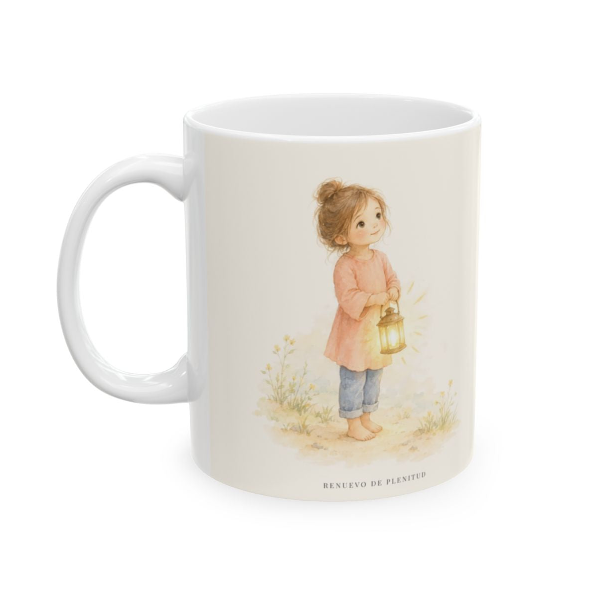 La gracia de Dios en mi boca | Taza con arte cristiano | Efesios 4:29 — 11 oz · Cara ilustrada