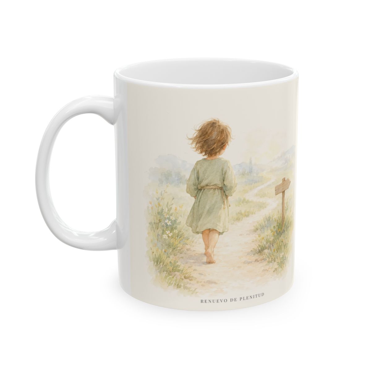 Caminar con Dios es suficiente | Taza de inspiración bíblica | Miqueas 6:8 — 11 oz · Cara ilustrada