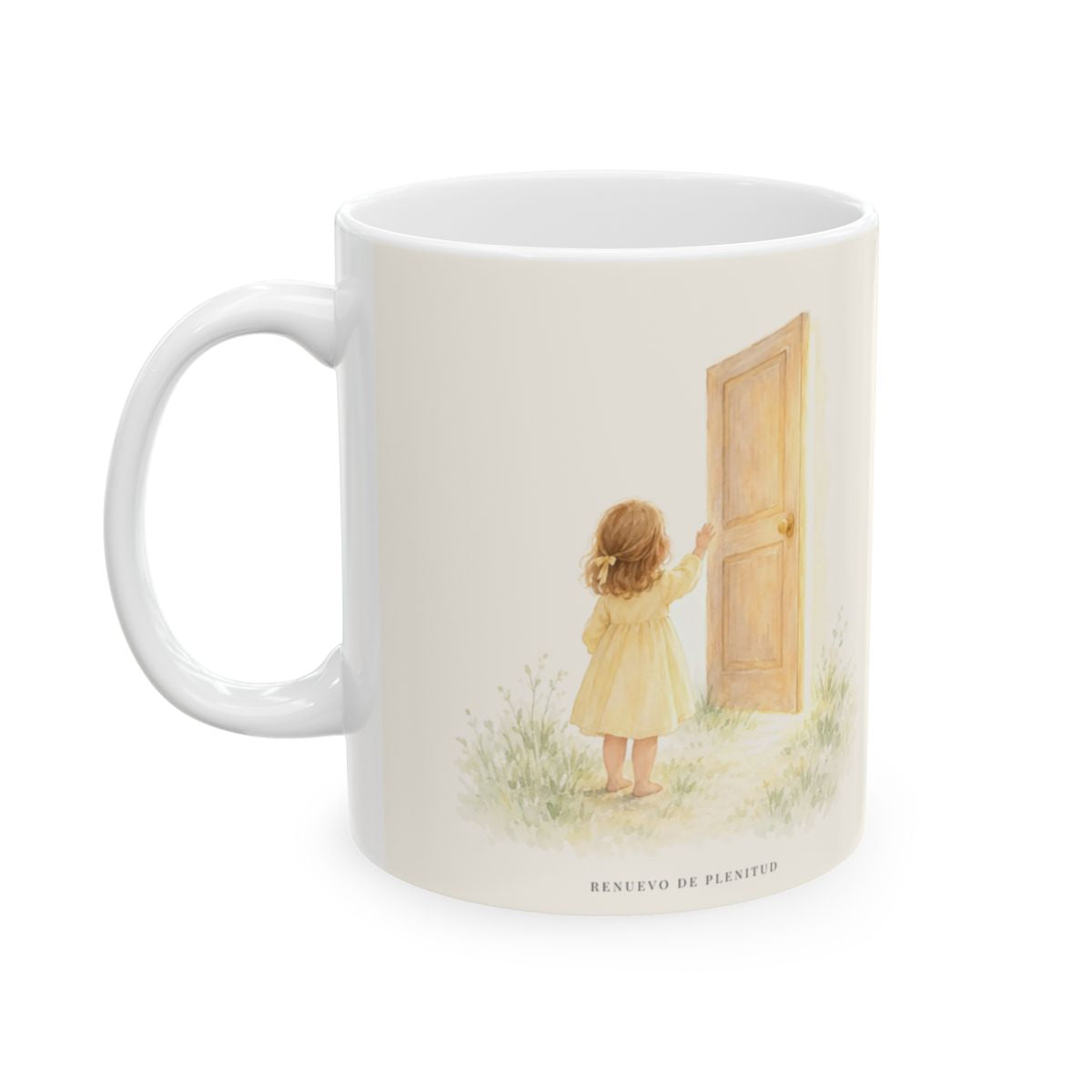 Es necesario orar siempre, y no desmayar | Taza devocional ilustrada | Lucas 18:1 — 11 oz · Cara ilustrada