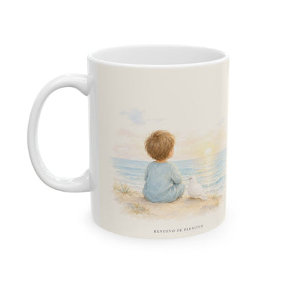 Tú guardarás en completa paz a quien confía en ti | Taza de fe para cada mañana | Isaías 26:3 — 11 oz · Cara ilustrada