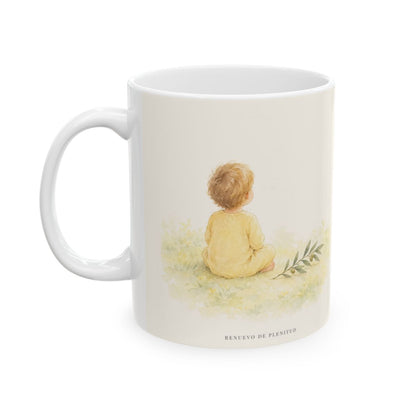 No se turbe vuestro corazón | Taza cristiana con frase devocional | Juan 14:27 — 11 oz · Cara ilustrada