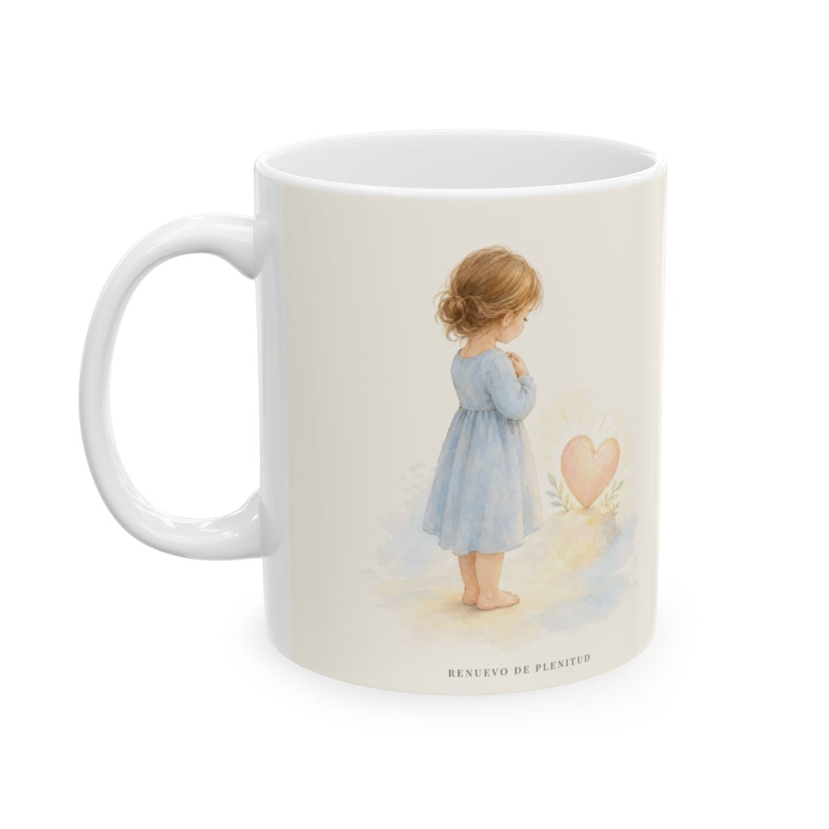 Dios dispone mi corazón cuando oro | Taza de inspiración bíblica | Salmo 10:17 — 11 oz · Cara ilustrada