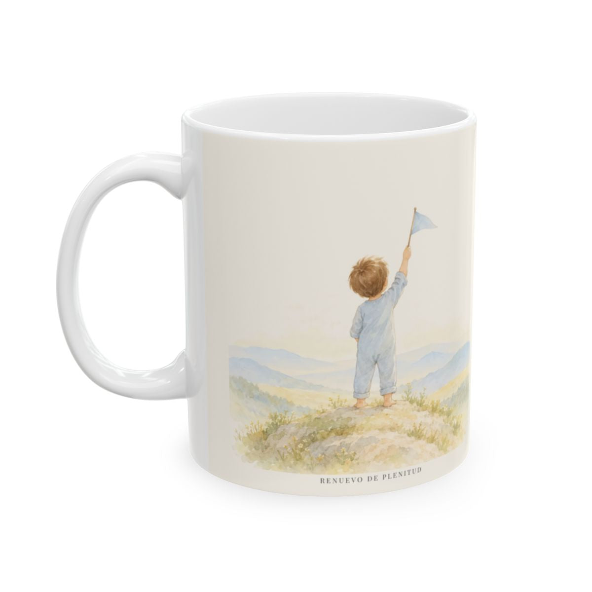Gracias a Dios, que nos da la victoria | Taza devocional de fe | 1 Corintios 15:57 — 11 oz · Cara ilustrada