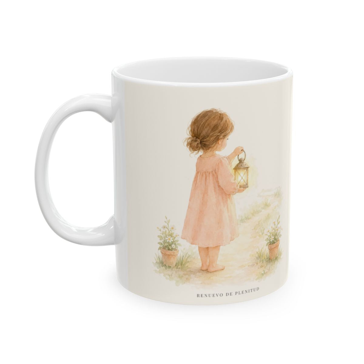 Dios me hace portadora de su paz | Taza cristiana para regalar | Mateo 5:9 — 11 oz · Cara ilustrada