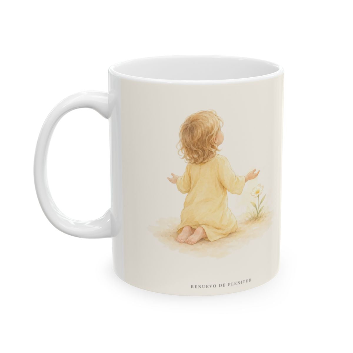 Venid, adoremos y postrémonos | Taza de inspiración bíblica | Salmo 95:6 — 11 oz · Cara ilustrada