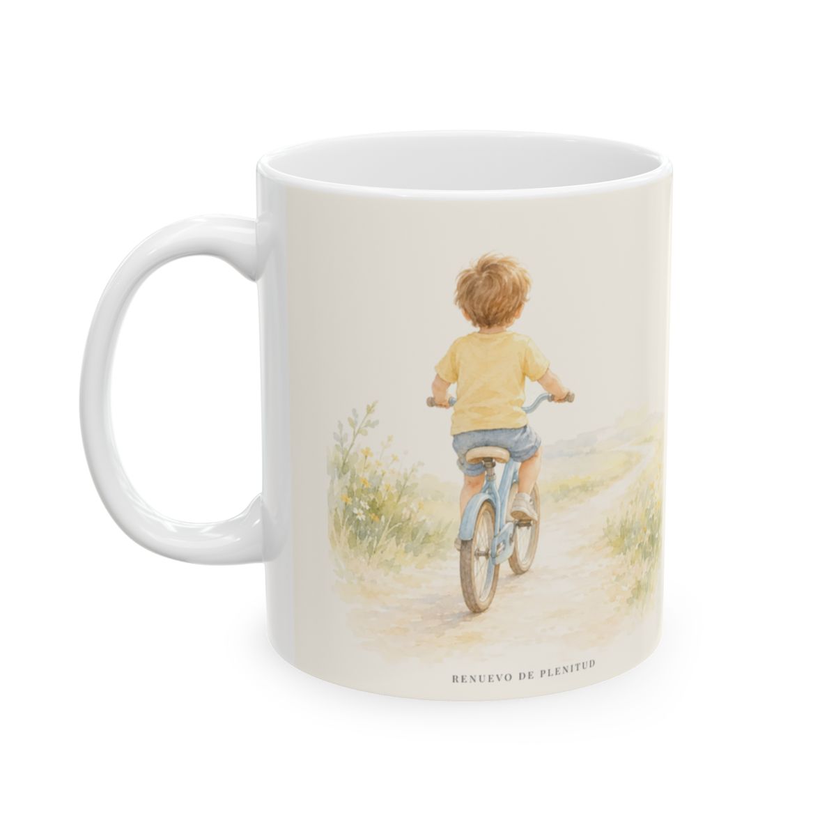 Jehová fortalece tu corazón | Taza bíblica para café | Salmo 27:14 — 11 oz · Cara ilustrada