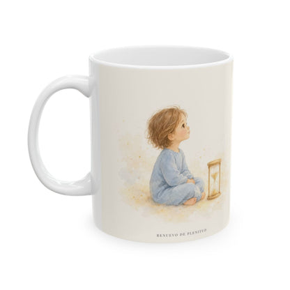 Espera en Jehová, y él te sostendrá | Taza con arte cristiano | Salmo 27:14 — 11 oz · Cara ilustrada