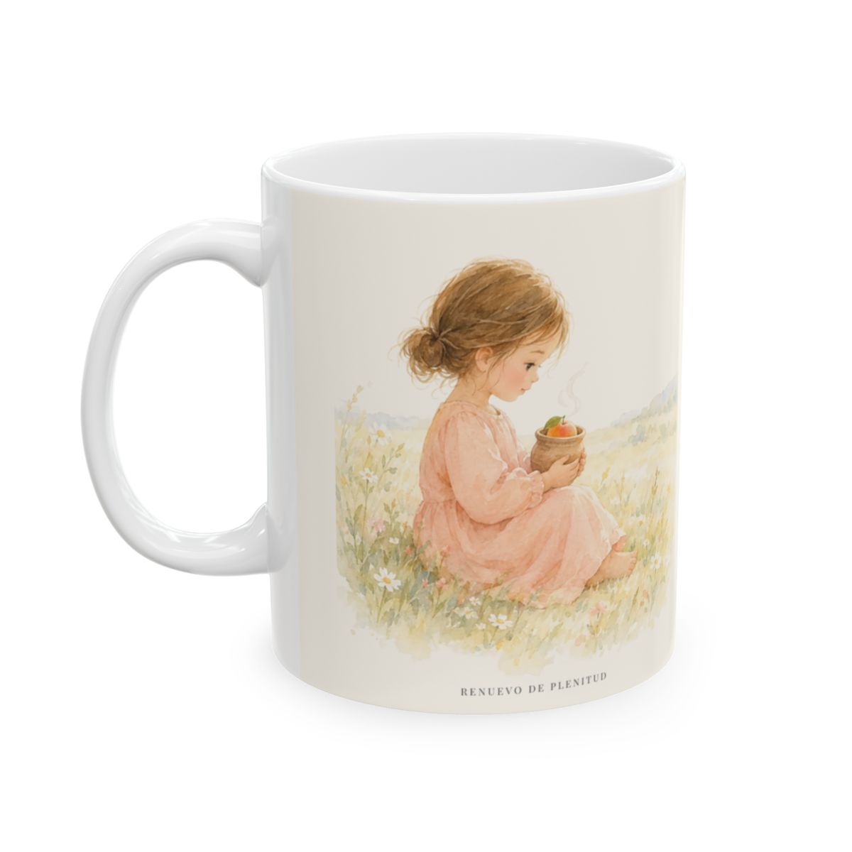 Todo lo que Dios prometió llegó a su tiempo | Taza de fe para cada mañana | Josué 21:45 — 11 oz · Cara ilustrada