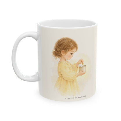 En Dios he confiado, no temeré | Taza cristiana con frase devocional | Salmo 56:3-4 — 11 oz · Cara ilustrada