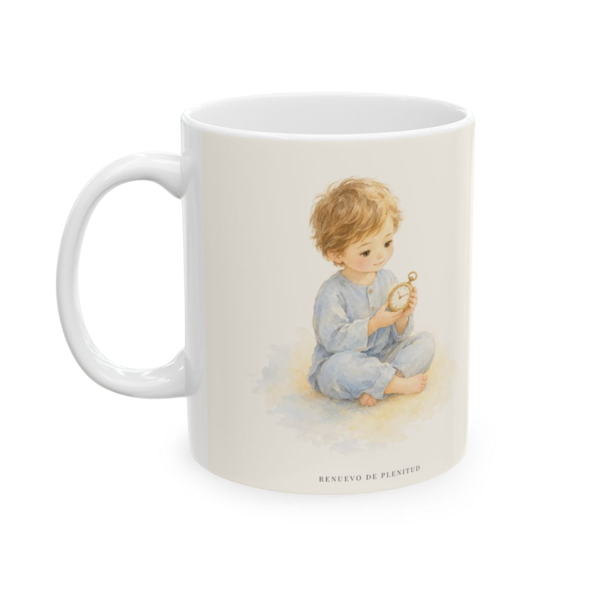 El Señor conoce el momento justo | Taza de fe para cada mañana | Eclesiastés 3:11 — 11 oz · Cara ilustrada