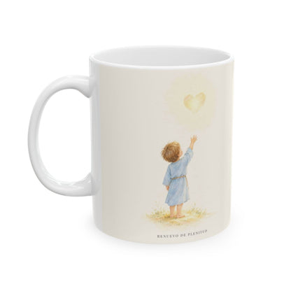 Con amor eterno te he amado | Taza de inspiración bíblica | Jeremías 31:3 — 11 oz · Cara ilustrada