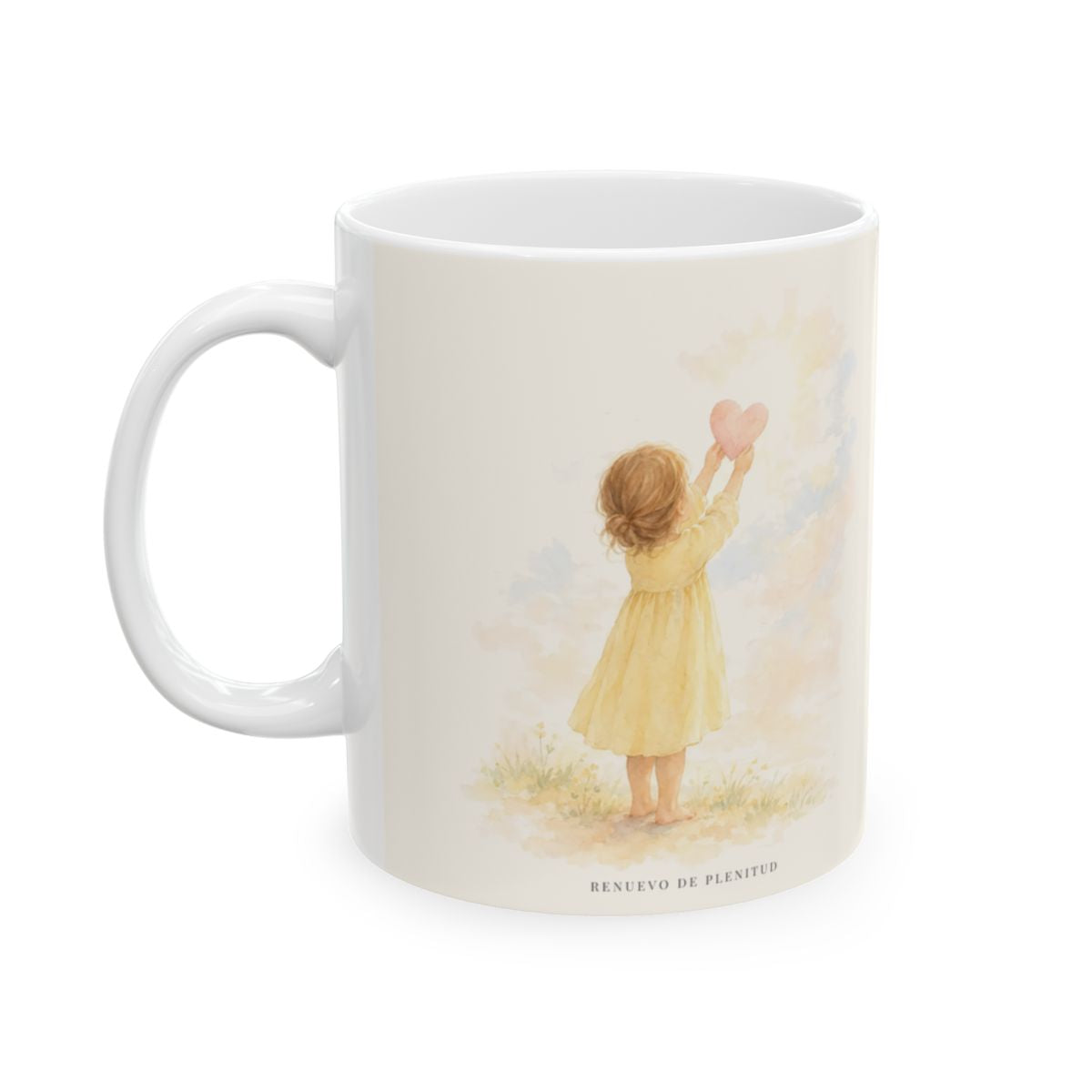 Dios demuestra su amor para conmigo | Taza de fe para cada mañana | Romanos 5:8 — 11 oz · Cara ilustrada