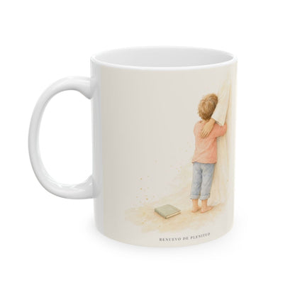 Dios no nos guarda rencor para siempre | Taza cristiana en dos tamaños | Salmo 103:9-10 — 11 oz · Cara ilustrada