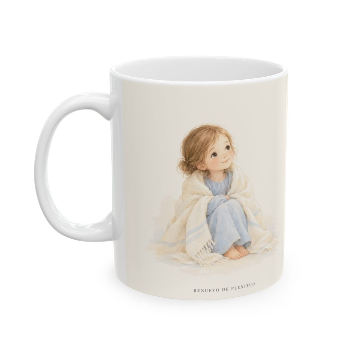 El Señor conforta mi alma | Taza de fe para cada mañana | Salmo 23:3 — 11 oz · Cara ilustrada