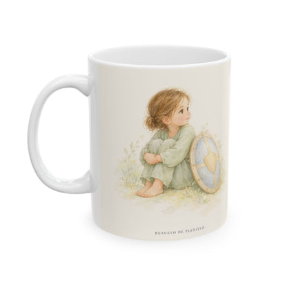 Dios es mi escudo alrededor | Taza cristiana para regalar | Salmo 3:3 — 11 oz · Cara ilustrada