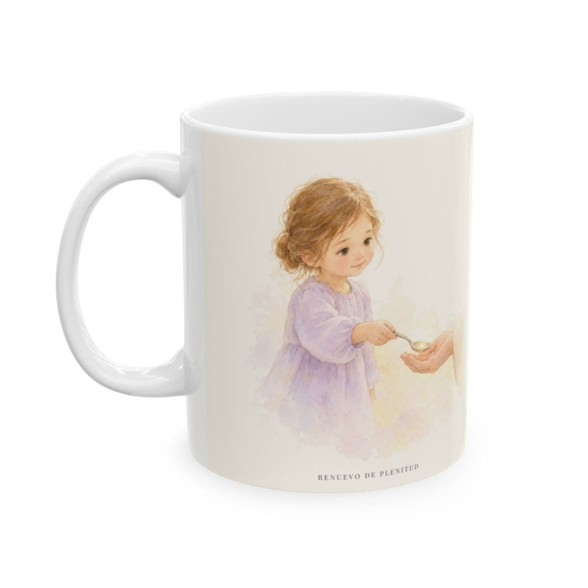 Tened un corazón entrañable | Taza bíblica de cerámica | Efesios 4:32 — 11 oz · Cara ilustrada