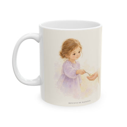 Tened un corazón entrañable | Taza bíblica de cerámica | Efesios 4:32 — 11 oz · Cara ilustrada