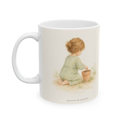 Nada hay imposible para Dios | Taza devocional de fe | Mateo 17:20 — 11 oz · Cara ilustrada