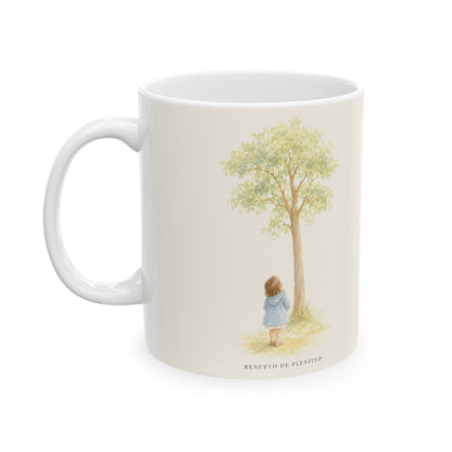 Mi socorro viene de Jehová | Taza con arte cristiano | Salmo 121:1-2 — 11 oz · Cara ilustrada