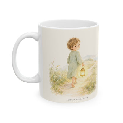 Contigo estoy siempre | Taza de inspiración bíblica | Salmo 73:23 — 11 oz · Cara ilustrada