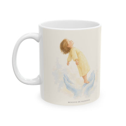 En Jehová confío de todo corazón | Taza devocional de fe | Proverbios 3:5-6 — 11 oz · Cara ilustrada
