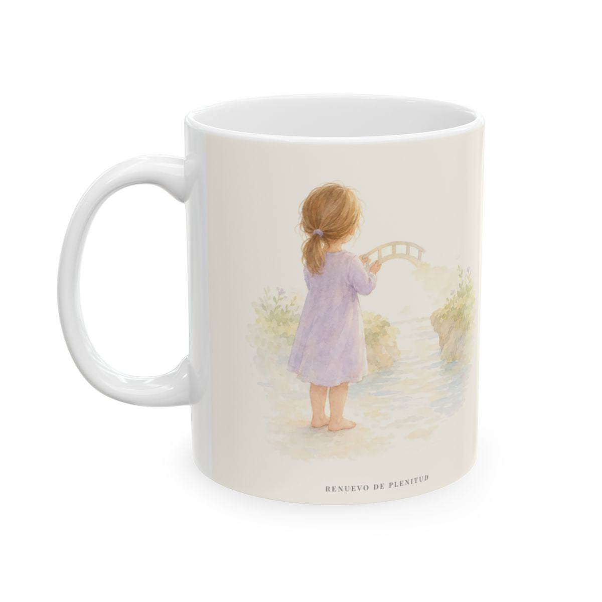 Dios me llama su hijo cuando busco la paz | Taza cristiana en dos tamaños | Mateo 5:9 — 11 oz · Cara ilustrada
