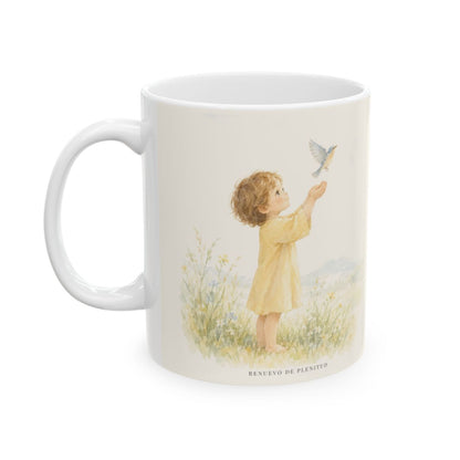 Que mi vida entera sea alabanza | Taza de inspiración bíblica | Salmo 150:6 — 11 oz · Cara ilustrada