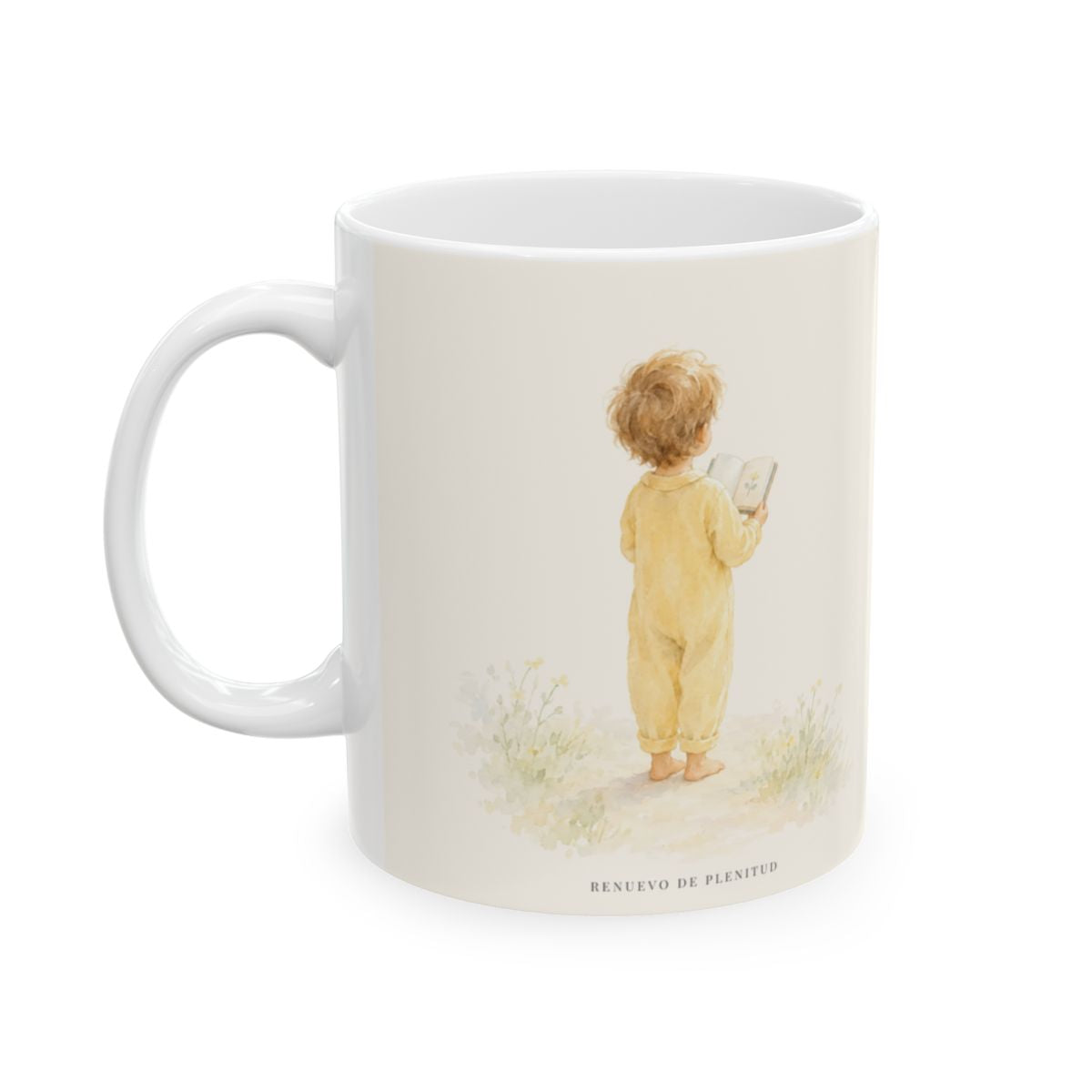Dios guarda su pacto por mil generaciones | Taza devocional de fe | Deuteronomio 7:9 — 11 oz · Cara ilustrada