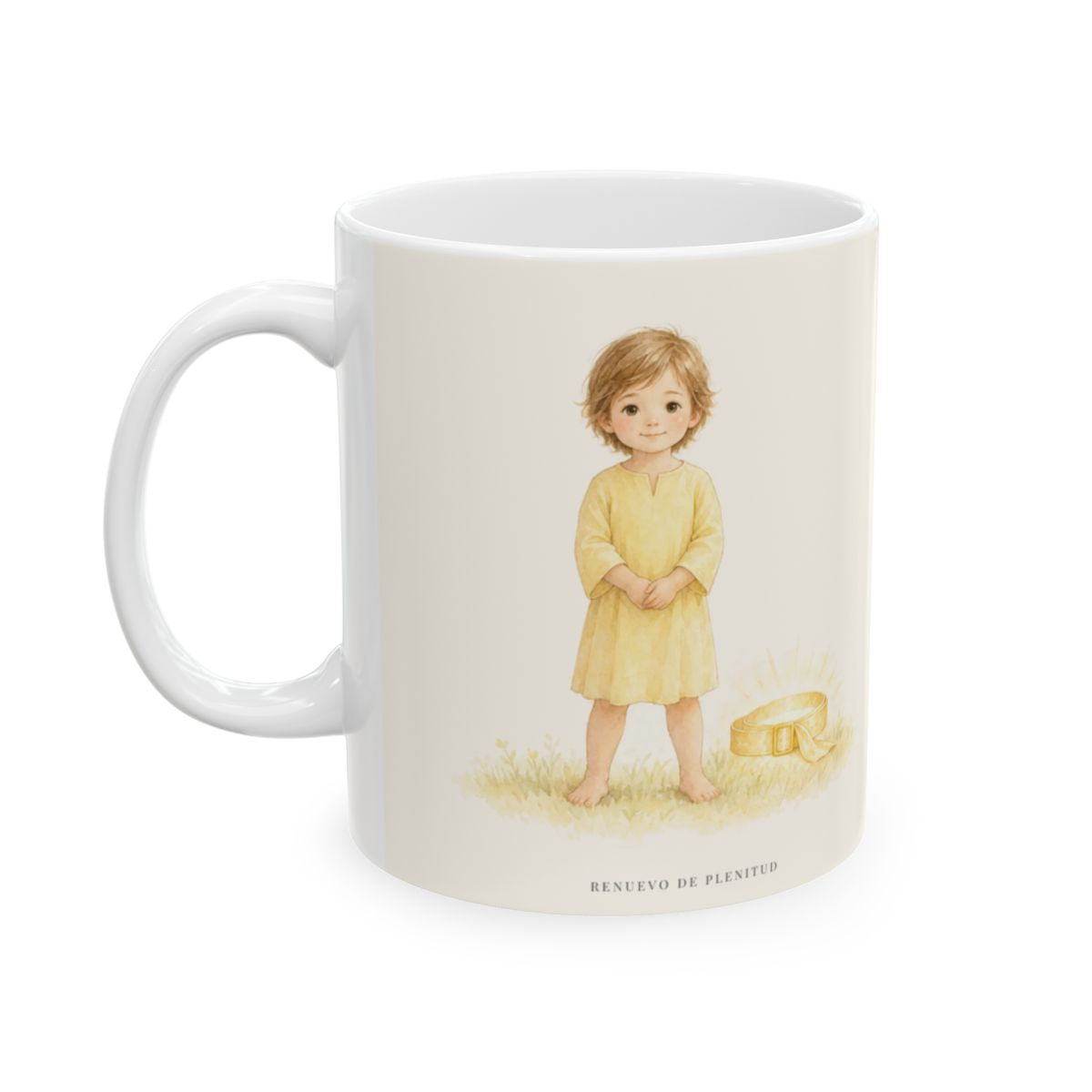 Dios me da su fuerza para estar firme | Taza cristiana en dos tamaños | Efesios 6:11 — 11 oz · Cara ilustrada