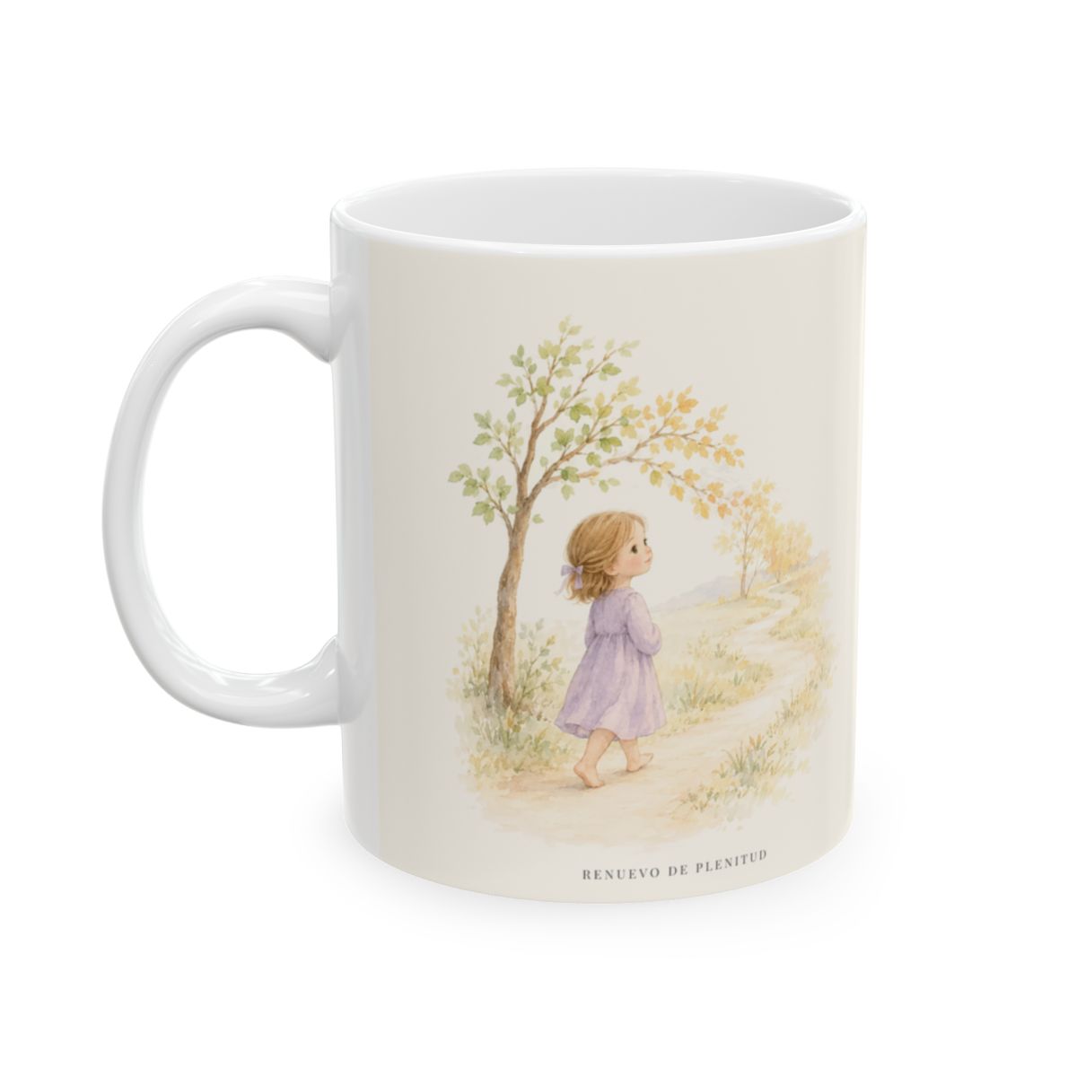 El mismo Dios será mi Dios hasta la vejez | Taza bíblica de cerámica | Isaías 46:4 — 11 oz · Cara ilustrada