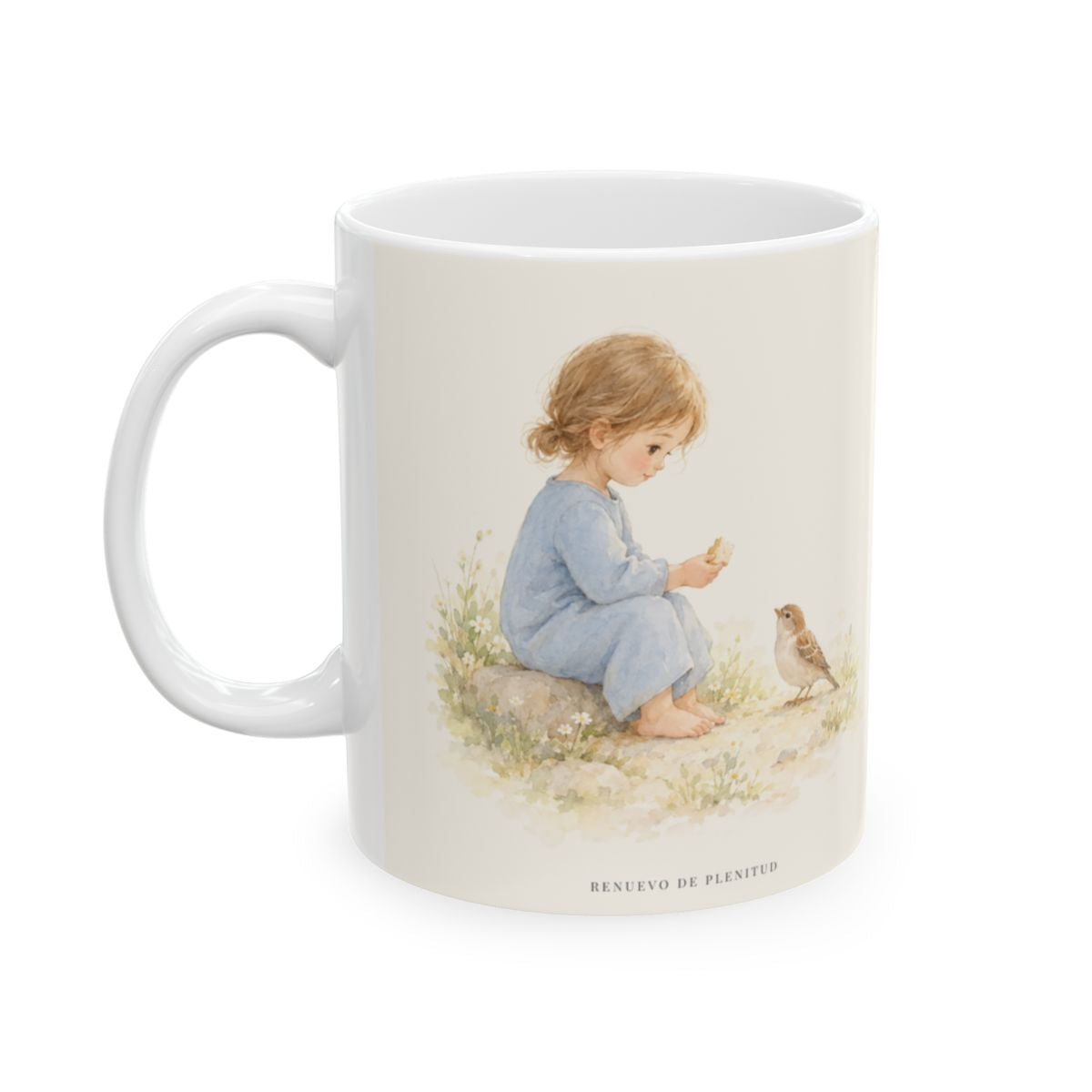 Mucho más valéis vosotros que las aves | Taza cristiana para regalar | Mateo 6:26 — 11 oz · Cara ilustrada