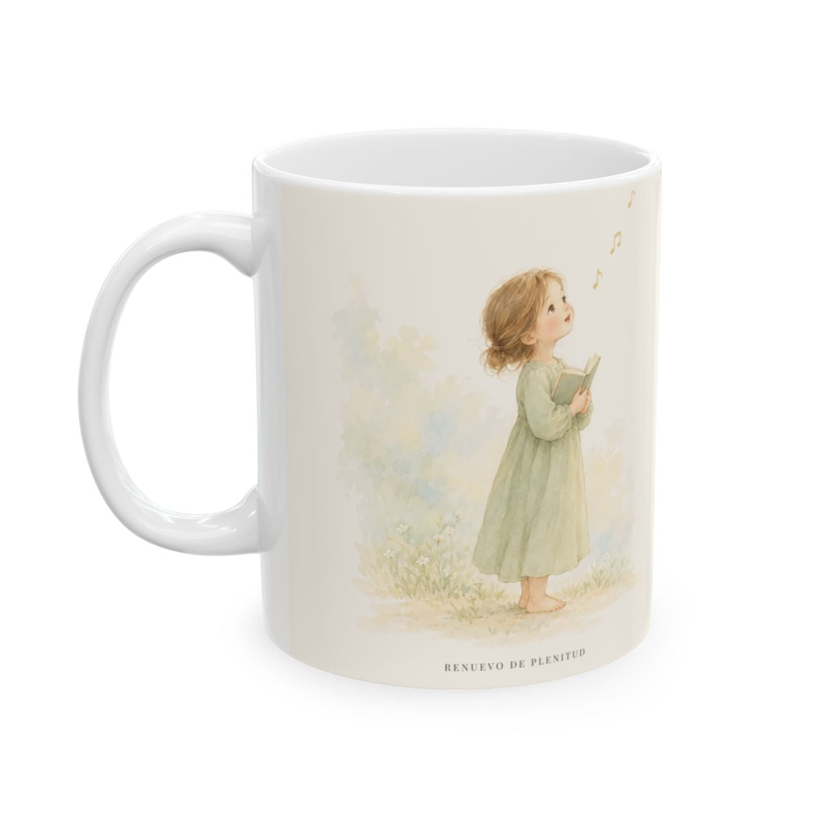 En Dios me gloriaré todo el día | Taza cristiana en dos tamaños | Salmo 34:2 — 11 oz · Cara ilustrada