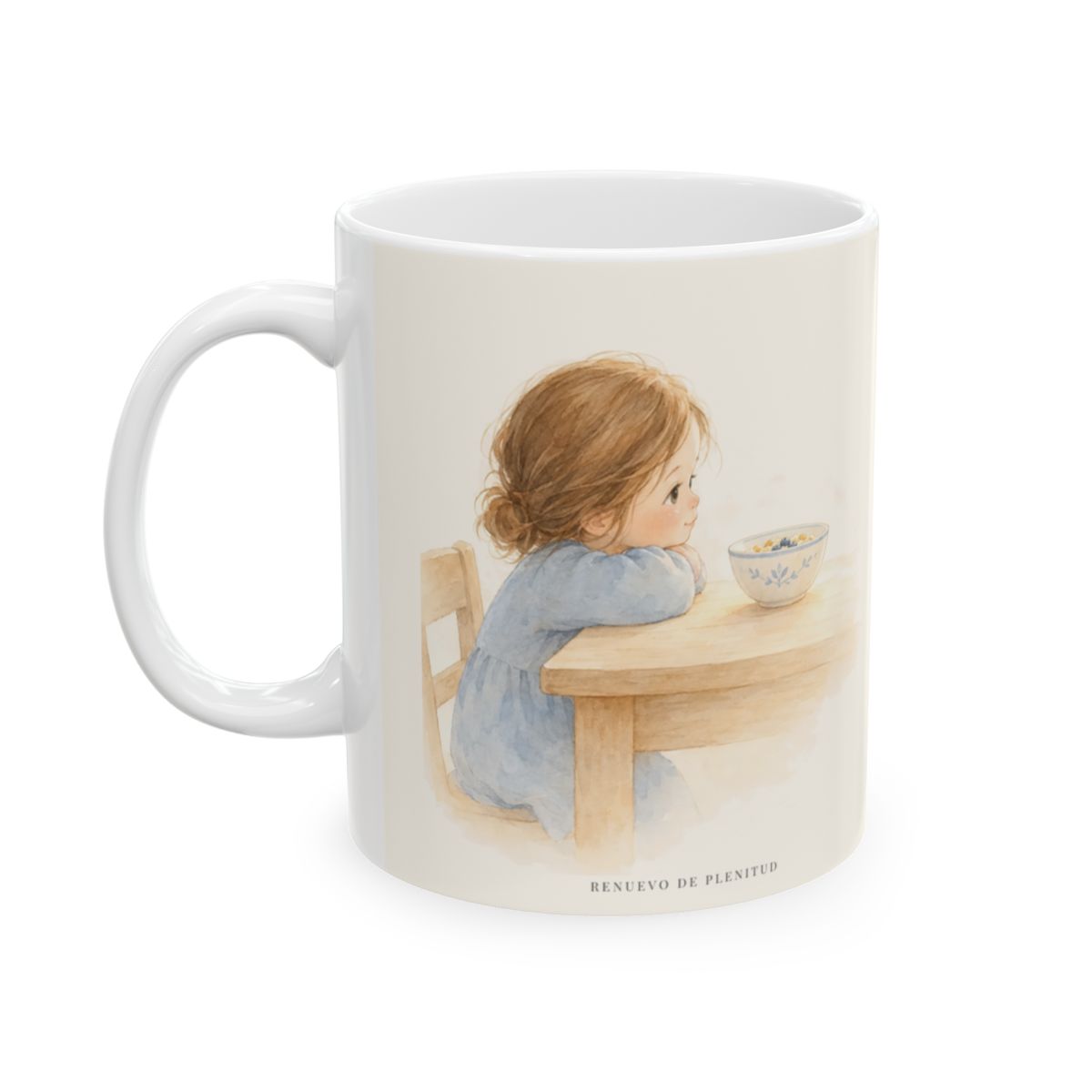 Mi Padre sabe lo que necesito | Taza de inspiración bíblica | Mateo 6:26 — 11 oz · Cara ilustrada