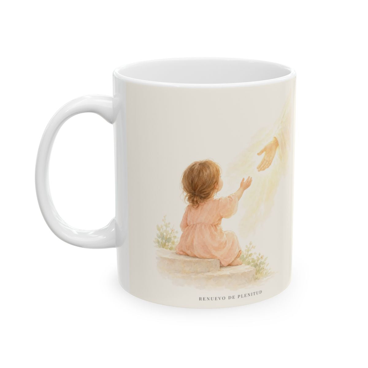 Jesús se acerca a los que claman | Taza cristiana para regalar | Marcos 9:24 — 11 oz · Cara ilustrada