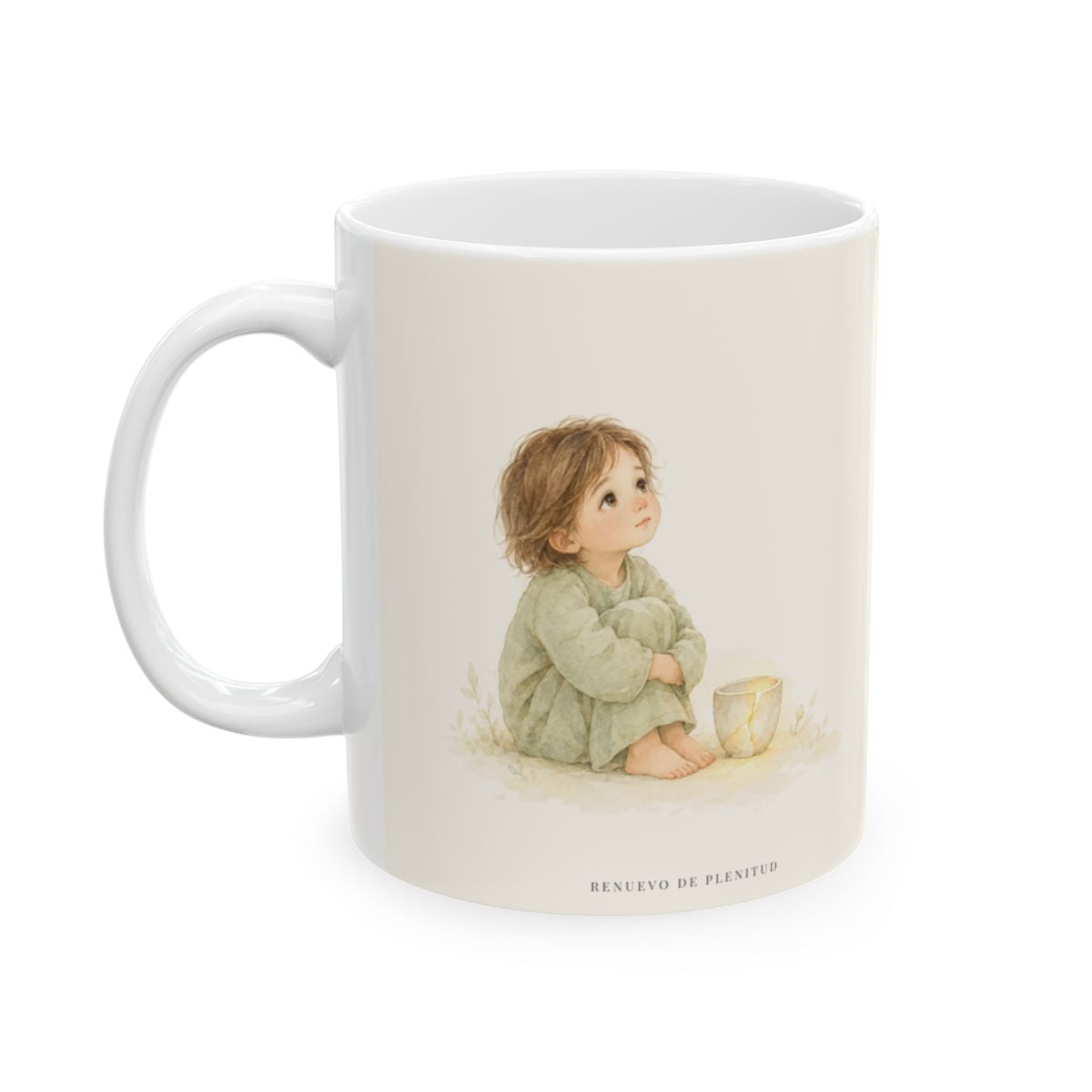 Dios salva al espíritu abatido | Taza bíblica para café | Salmo 34:18 — 11 oz · Cara ilustrada