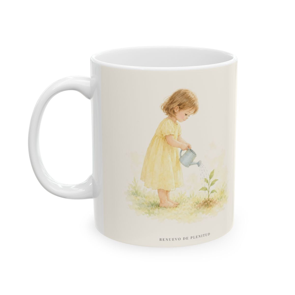 Su gracia me basta para hoy | Taza devocional de fe | 2 Corintios 12:9 — 11 oz · Cara ilustrada